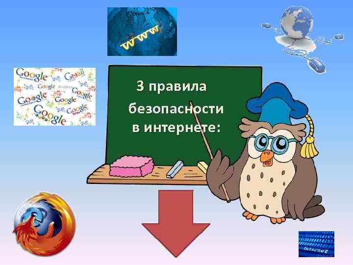 3 правила безопасности в интернете: 