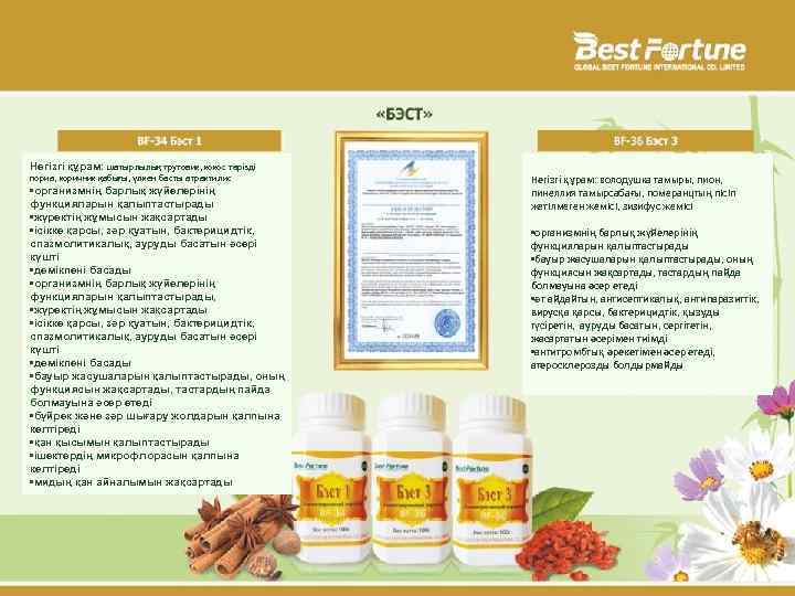 Негізгі құрам: шатырлылық трутовик, кокос тәрізді пориа, коричник қабығы, үлкен басты атрактилис • организмнің