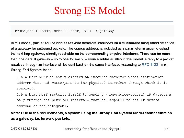 Strong ES Model 2/6/2013 3: 23: 37 PM networking-for-offensive-security. ppt 16 