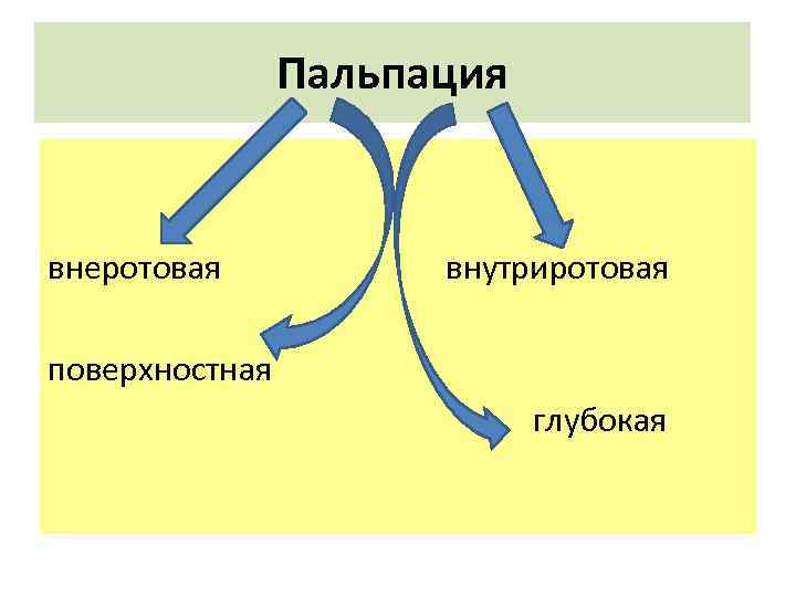 Пальпация внеротовая внутриротовая поверхностная глубокая 