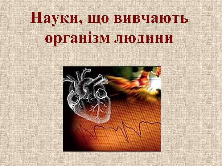 Науки, що вивчають організм людини 