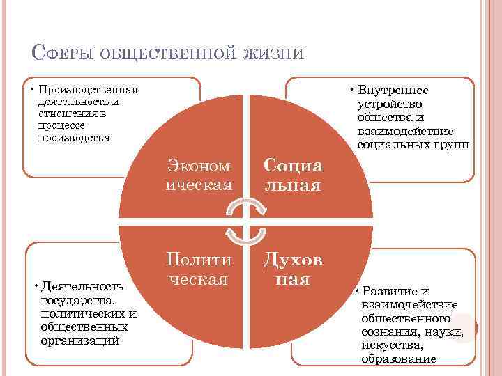 Какие сферы общественной жизни