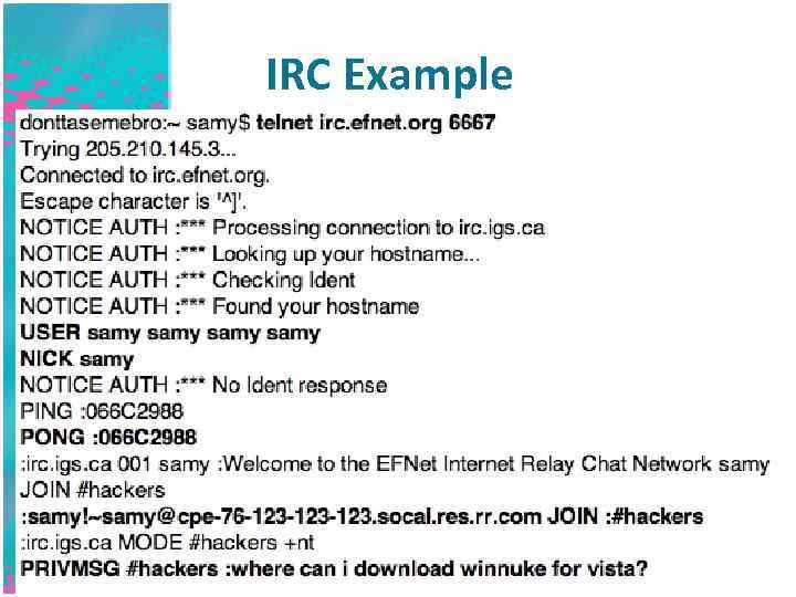 IRC Example 