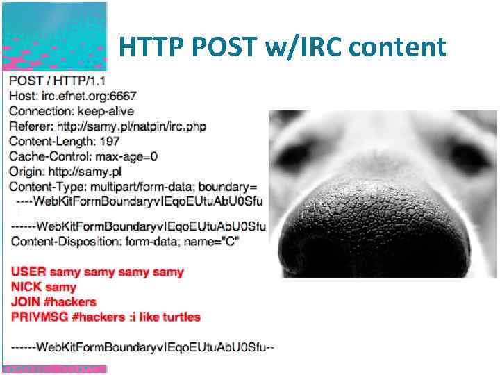 HTTP POST w/IRC content 