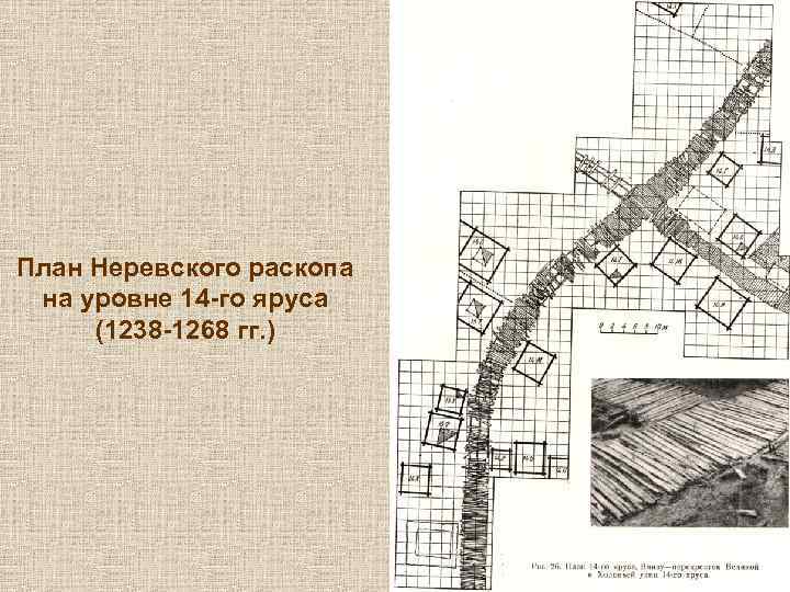 План Неревского раскопа на уровне 14 -го яруса (1238 -1268 гг. ) 