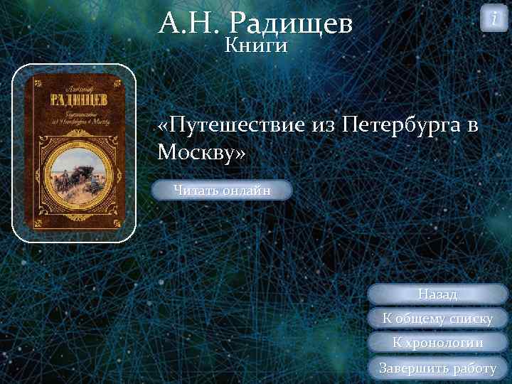 А. Н. Радищев i Книги «Путешествие из Петербурга в Москву» Читать онлайн Назад К