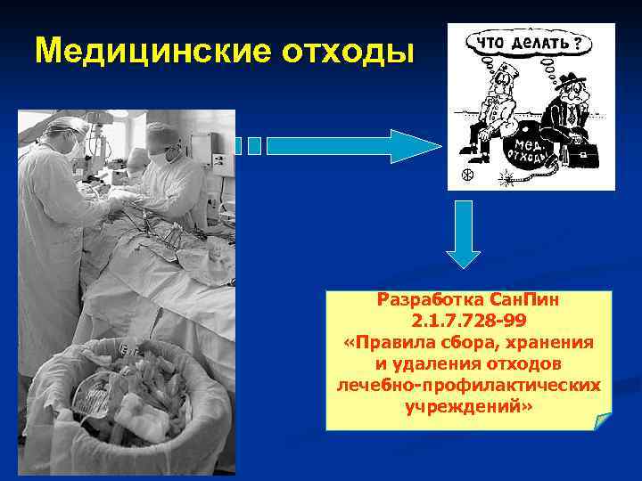 Медицинские отходы Разработка Сан. Пин 2. 1. 7. 728 -99 «Правила сбора, хранения и