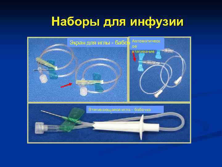 Наборы для инфузии Автоматическ Экран для иглы - бабочки butterfly needle shield autoое retract