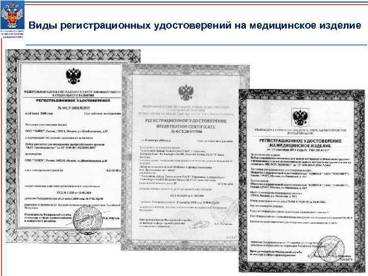 Виды регистрационных удостоверений на медицинское изделие 21 