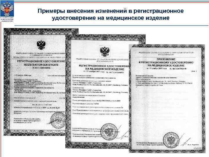 Примеры внесения изменений в регистрационное удостоверение на медицинское изделие 32 