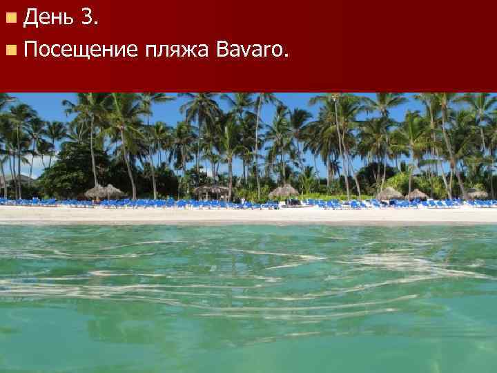 n День 3. n Посещение пляжа Bavaro. 
