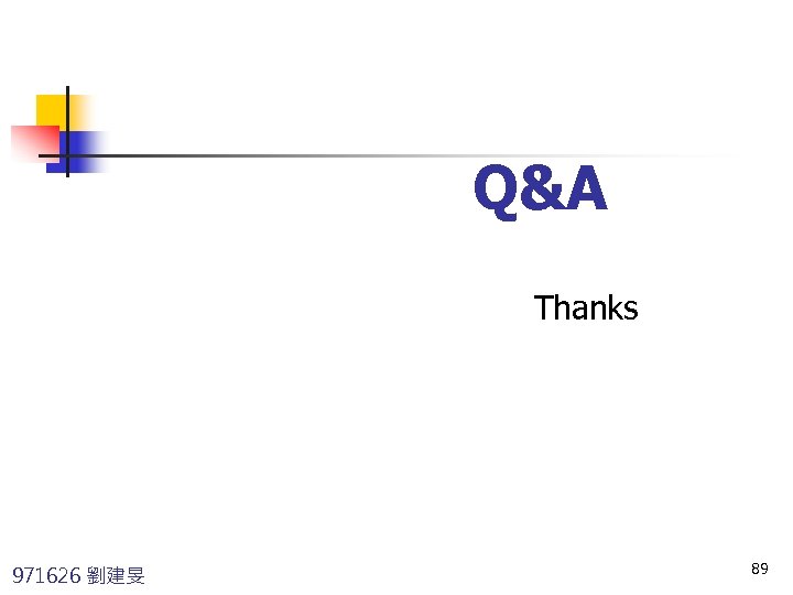 Q&A Thanks 971626 劉建旻 89 