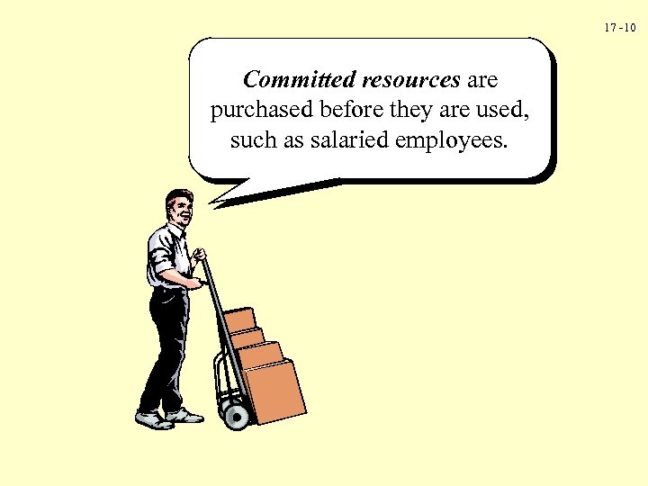 17 -10 Committed resources are purchased before they are used, such as salaried employees.