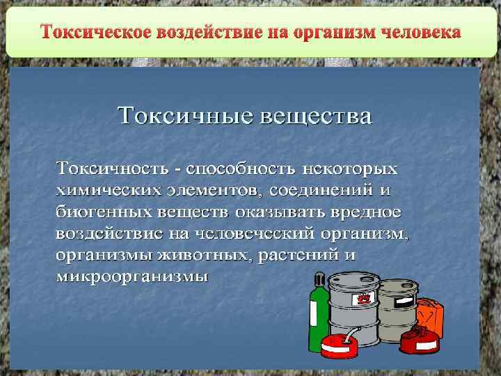 Токсическое воздействие на организм человека 