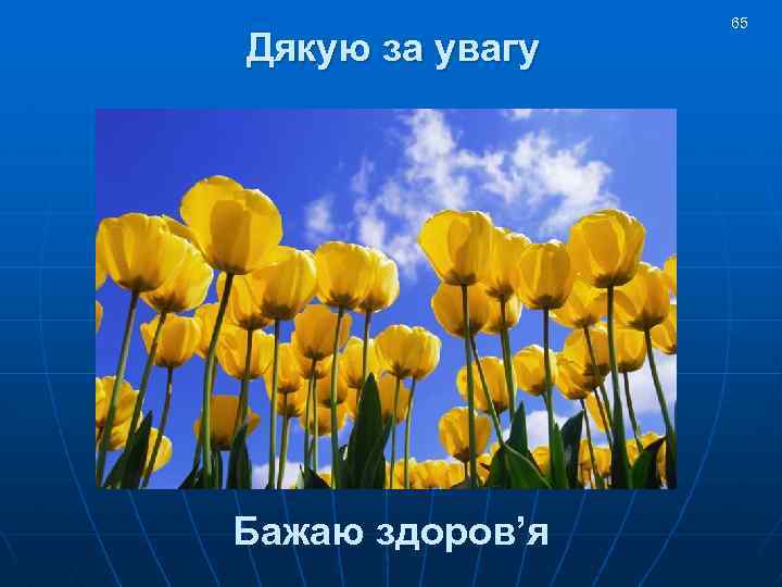 Дякую за увагу Бажаю здоров’я 65 