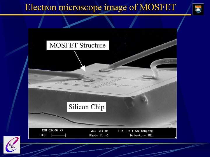 Electron microscope image of MOSFET 