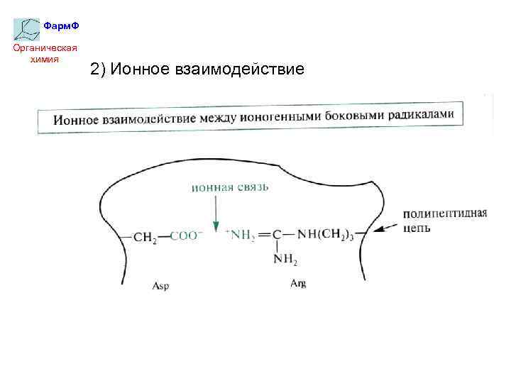Фарм. Ф Органическая химия 2) Ионное взаимодействие 