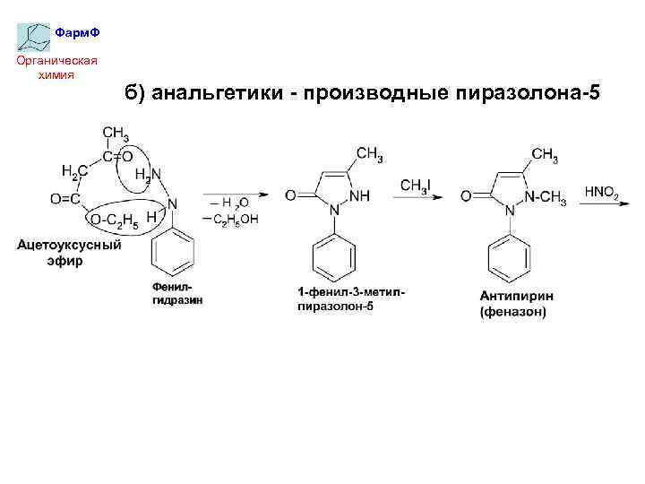 Фарм. Ф Органическая химия б) анальгетики - производные пиразолона-5 