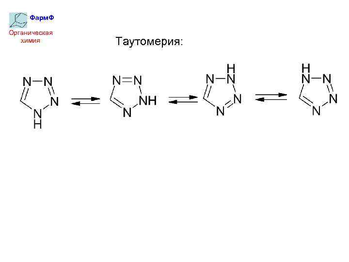 Фарм. Ф Органическая химия Таутомерия: 