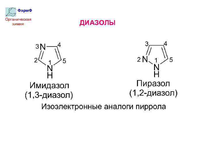Фарм. Ф Органическая химия ДИАЗОЛЫ 