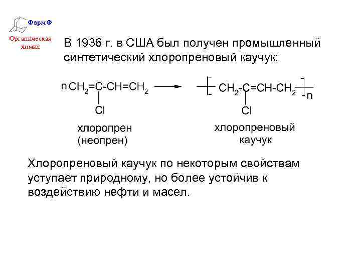 Схема полимеризации хлоропрена