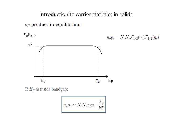 Introduction to carrier statistics in solids 