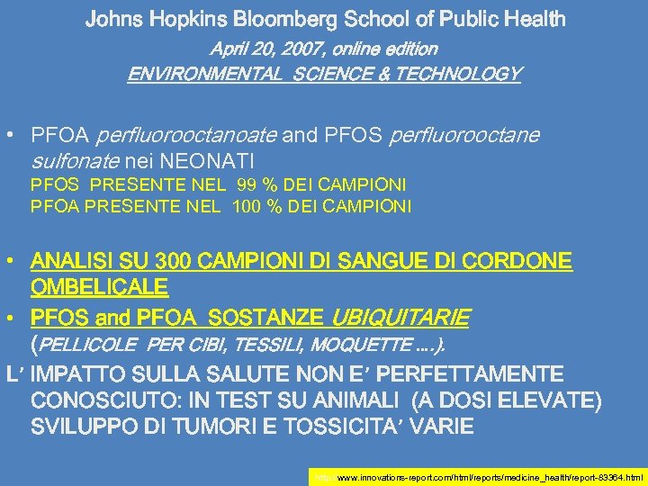  Johns Hopkins Bloomberg School of Public Health April 20, 2007, online edition ENVIRONMENTAL