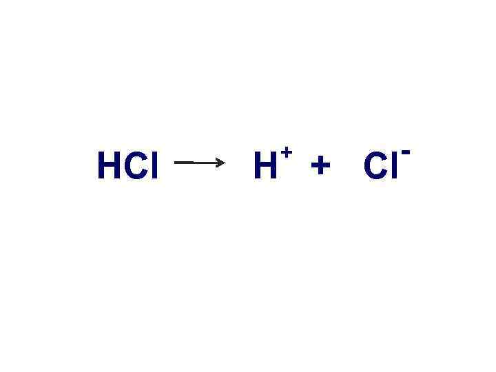 HCl + H + Cl - 