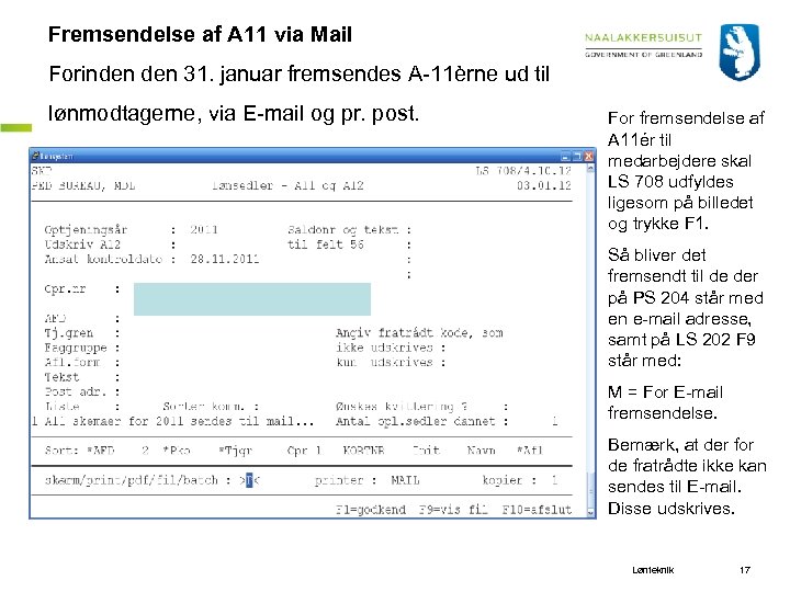 Fremsendelse af A 11 via Mail Forinden 31. januar fremsendes A 11èrne ud til