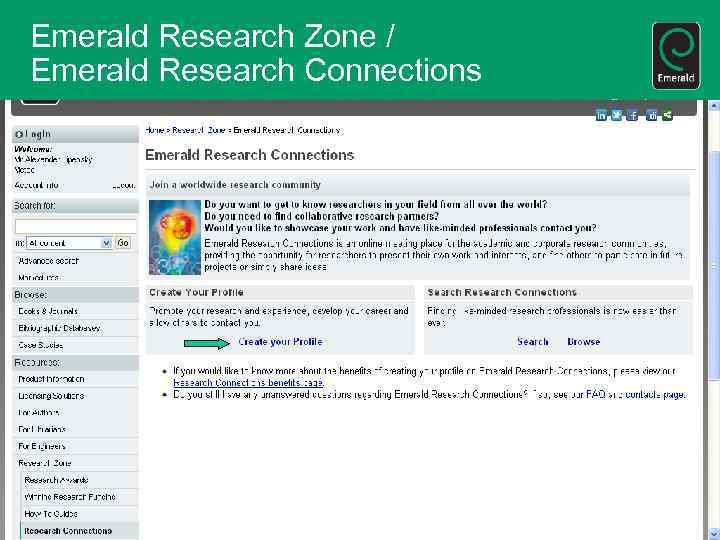 Emerald Research Zone / Emerald Research Connections 