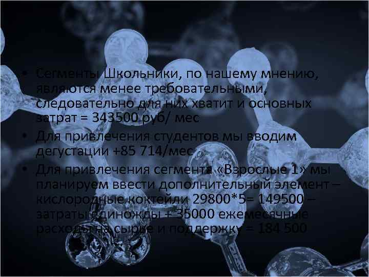  • Сегменты Школьники, по нашему мнению, являются менее требовательными, следовательно для них хватит