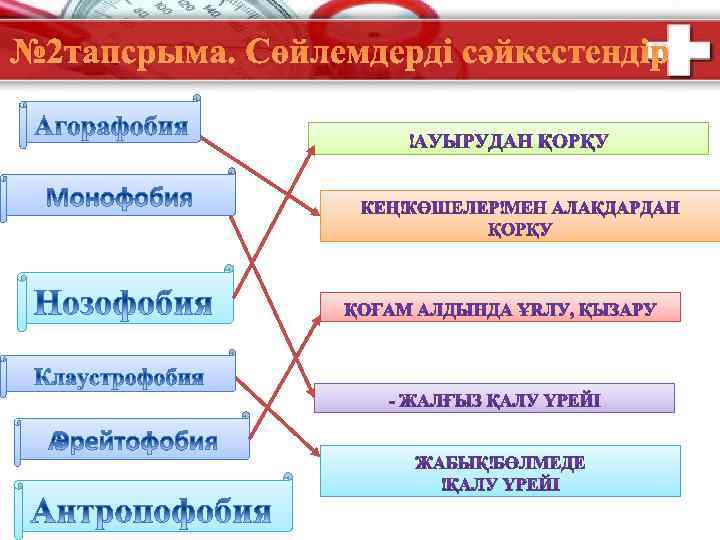 № 2 тапсрыма. Сөйлемдерді сәйкестендір 