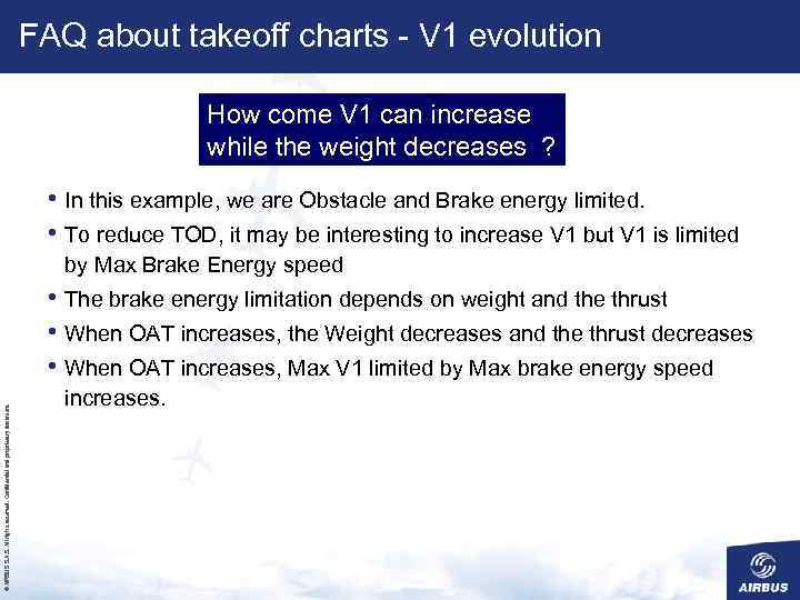 FAQ about takeoff charts - V 1 evolution How come V 1 can increase