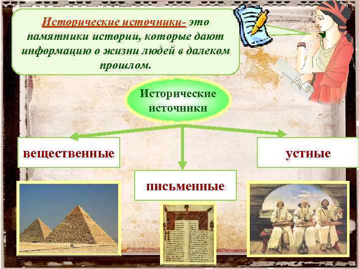 Выберите исторические источники