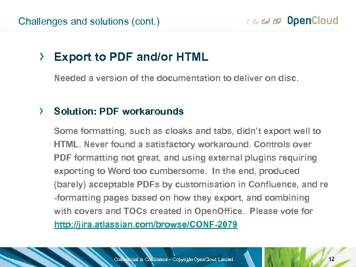 Challenges and solutions (cont. ) › Export to PDF and/or HTML Needed a version