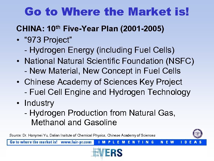 Go to Where the Market is! CHINA: 10 th Five-Year Plan (2001 -2005) •