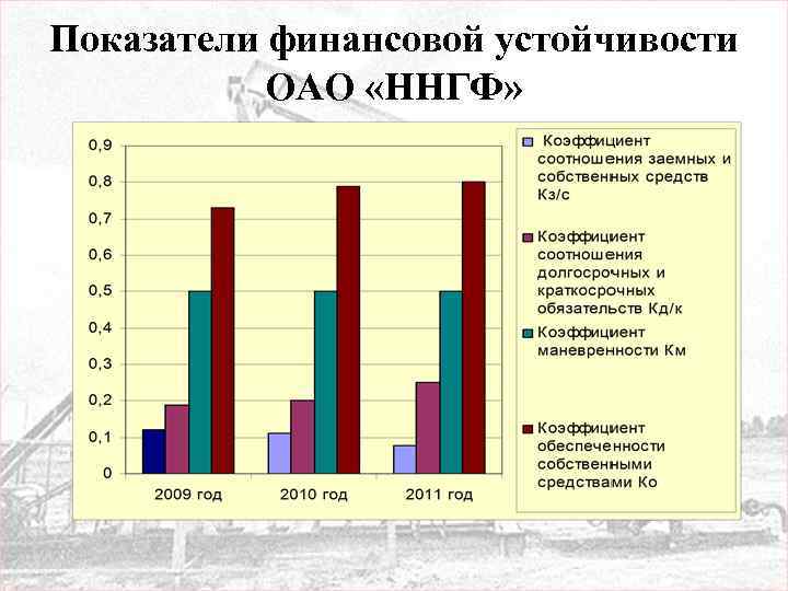 Показатели финансовой устойчивости ОАО «ННГФ» 