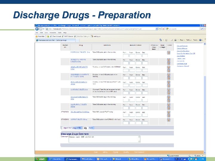 Discharge Drugs - Preparation 