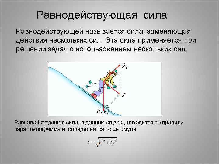 Равнодействующая сила действующая