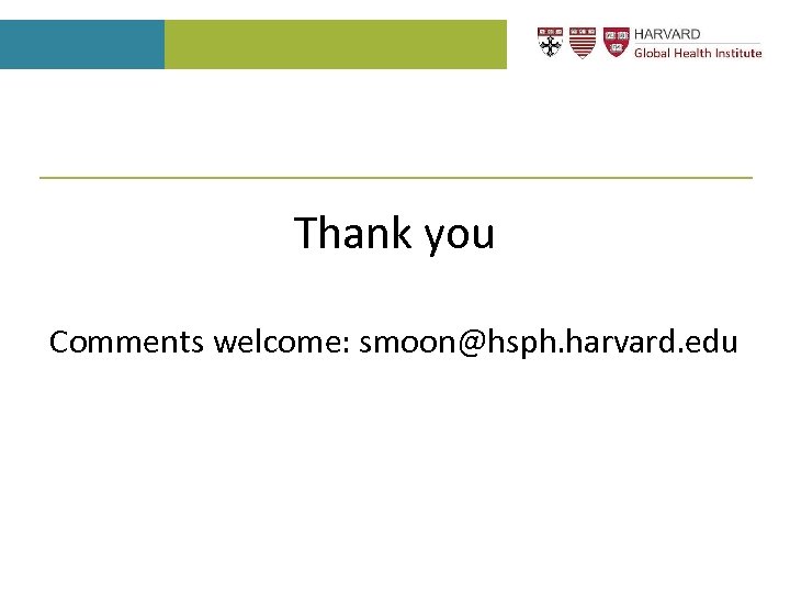 Thank you Comments welcome: smoon@hsph. harvard. edu 