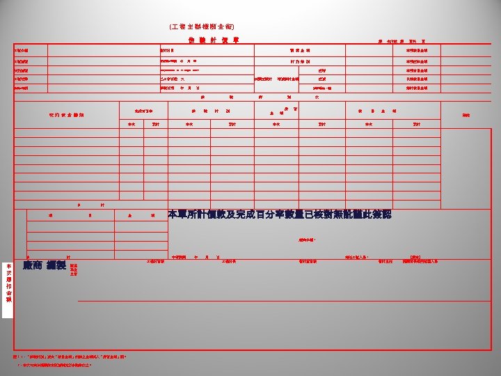 ( 程 主 辦 機 關 全 銜) 估 程名稱 驗 計 價 單