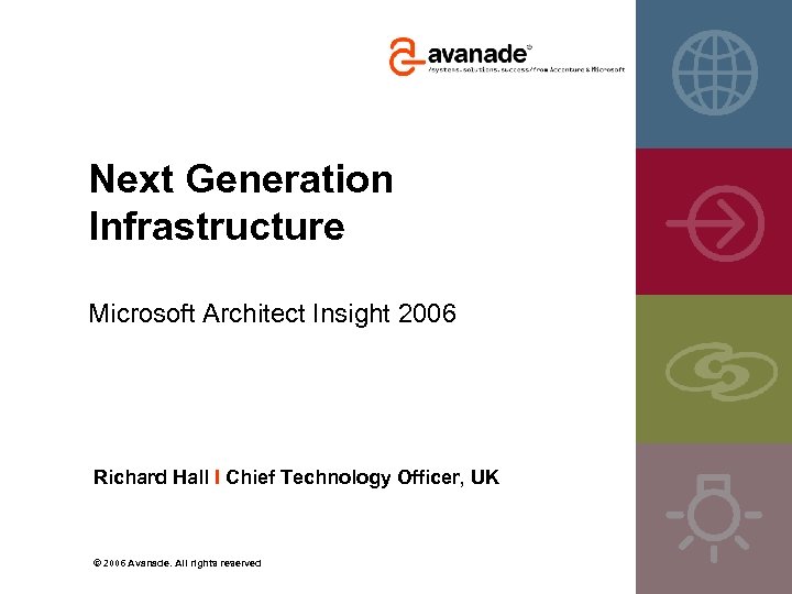 Next Generation Infrastructure Microsoft Architect Insight 2006 Richard Hall I Chief Technology Officer, UK