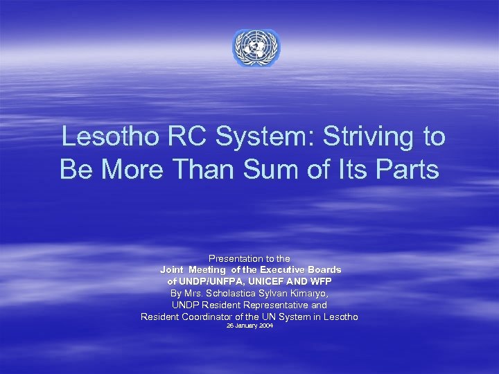  Lesotho RC System: Striving to Be More Than Sum of Its Parts Presentation