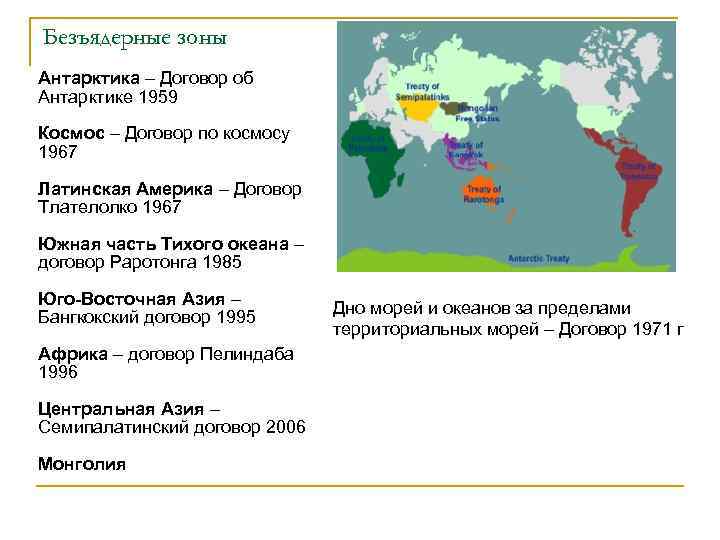 Список зон. Безъядерная зона. Безъядерные зоны в международном праве. Безъядерными зонами являются:. Безъядерные страны.