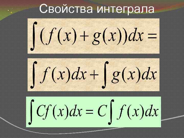 Свойства интеграла 