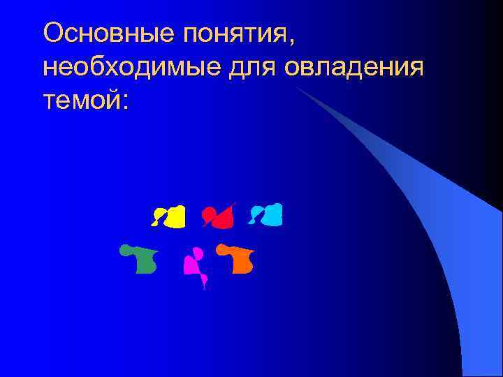 Основные понятия, необходимые для овладения темой: 