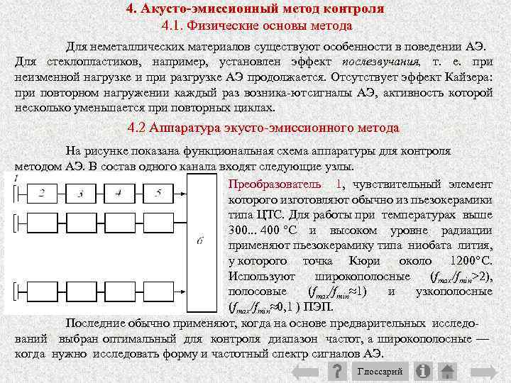 4. Акусто-эмиссионный метод контроля 4. 1. Физические основы метода Для неметаллических материалов существуют особенности