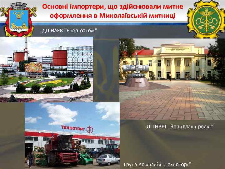 Основні імпортери, що здійснювали митне оформлення в Миколаївській митниці ДП НАЕК "Енергоатом" ДП НВКГ