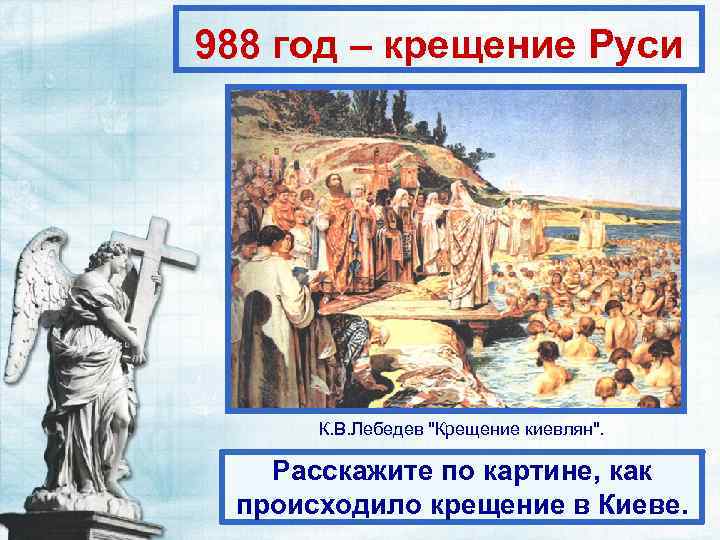 988 год – крещение Руси К. В. Лебедев 