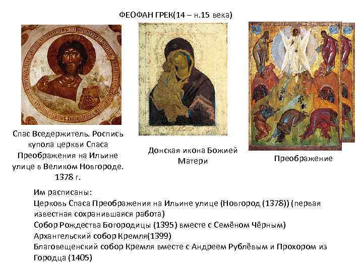 ФЕОФАН ГРЕК(14 – н. 15 века) Спас Вседержитель. Роспись купола церкви Спаса Преображения на